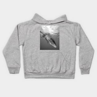 Inquisitive White Tip Shark Kids Hoodie